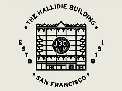 Hallidie Building Logo V02 architecture building distressed francisco hallidie print san screen stamp street