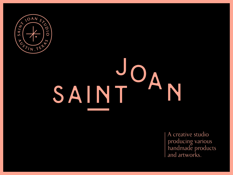 Saint Joan Studio austin branding identity logo logotype packaging symbol texas type typography wordmark