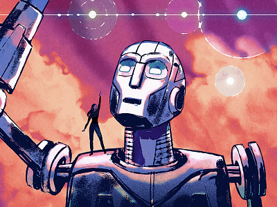 Dont Fear Ai ai data illustration photoshop robot sunset