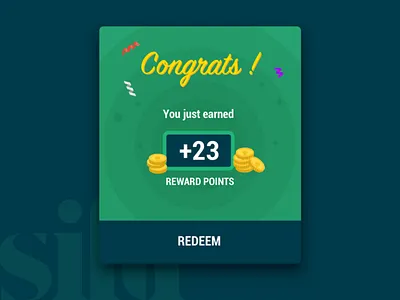Congrats message | Siftr android flat ios mobile referral rewards screen siftr ui