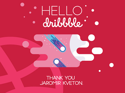 Hello Dribbble dribbble flat hello meteorite planet slovakia universe