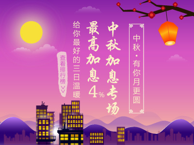 Mid Autumn city financial mid autumn moon night warm