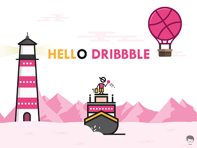 Hello Dribbble first shot hello dribbble illustration