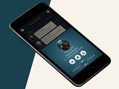 Profile UI 7 bob chat game iphone mockup sleek ui ux