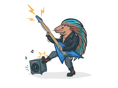 Punk Porcupine illustration inostudio music porcupine punk rock sticker