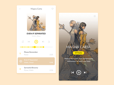 Daily UI 009 classic daily ui music player yellow