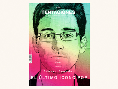 TENTACIONES artwork editorial edward snowden face icon illustration magazine pop portrait tentaciones vector