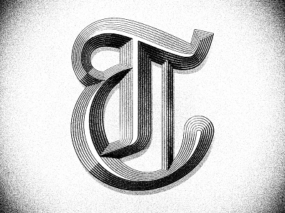 TypeFight T bevel blackletter chisel lettering monogram shadow t texture type type fight typefight typography