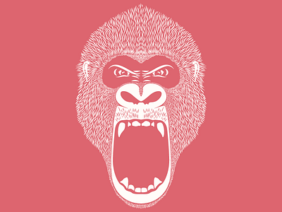Gorilla the revamp animal branding carebear stare gorilla icon illustration illustrator intensity one color roar shirt vector