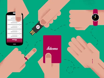 Fidesmo Illustration fidesmo flat geometric hands illustration