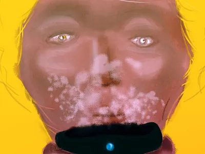 Home Visit artificial intelligence editorial illustration scifi