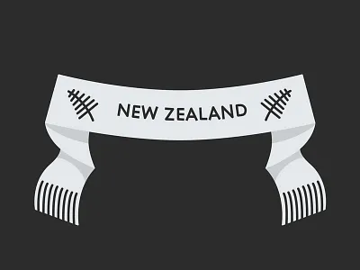DAY 12: All Whites 100days 100daysofillustration all whites day 12 football illustration kiwi new zealand scarf soccer supporters