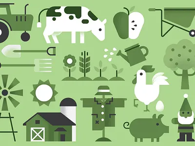 Farm Life apple barn barrel chicken farm flower kevinmoran pig sun tractor tree yay