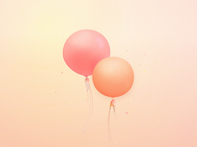 Ballons balloons cream illustration sketch