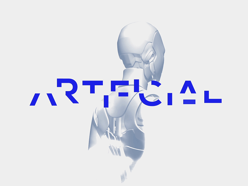 Artificial Intro ai animation art artificial branding clean create design development exhibition graphic hi tech industrial landing layout minimal motion typography ui website