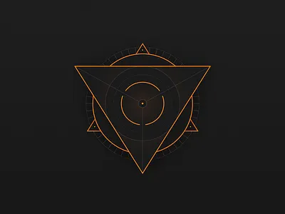 Weird Triangle Badge brown circle dark geometry orange triangle