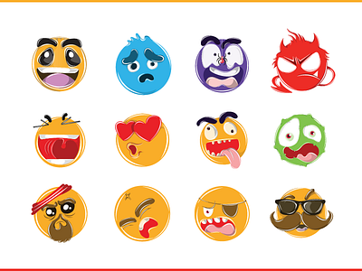 Modern Emoji Set adventure artwork blue cool dribbble emojis emoticons f1digitals illustration purple smiley