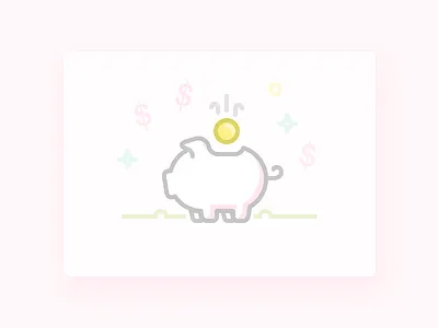Piggy Bank bank coin icon money oink outline pig piggy rejected