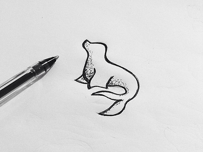 Seal Sketch black paper pen seal sketch