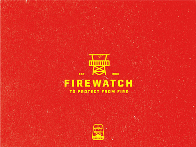 „Firewatch” inspired logo fire firefighter firewatch forrest industrial logo old style patch sticker