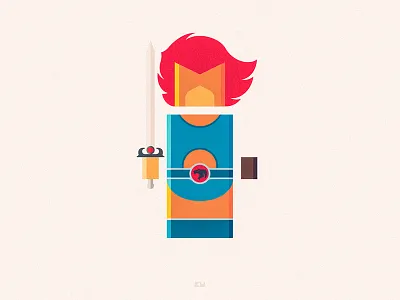 Lion O anybuddy character design flat geometric lion minimal thundercats