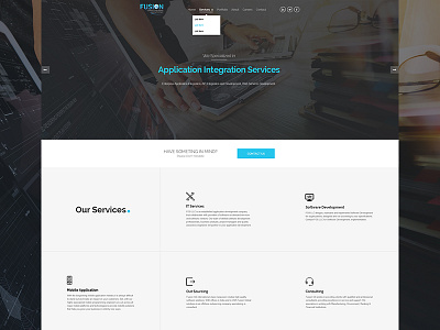 Fusion clean colorful company corporate design flat software ui ux web