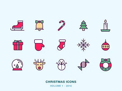 Christmas Icons candle candy christmas deer holiday icon icons present snow sock tree