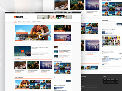 Magazine clean colorful flat magazine news ui ux web wordpress