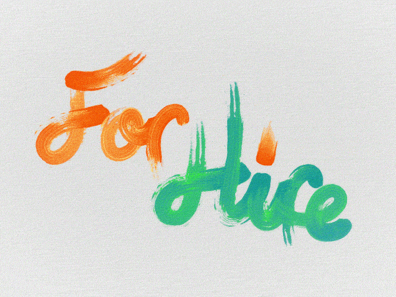 For Hire after animation effects for freelance hire