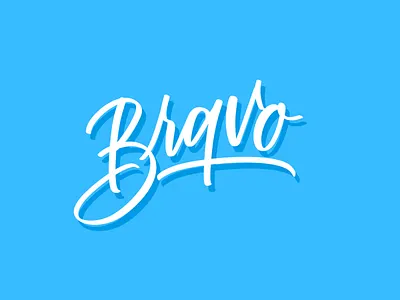 Bravo apple pencil blue bravo brush lettering digital art digital lettering dimensional ipad pro lettering procreate shadow type