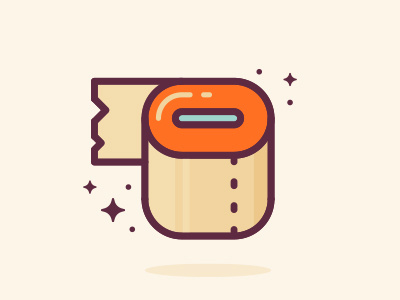 Paper roll flat humor icon illustration paper roll space