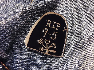 RIP 9-5 Pin illustration lapel pin pin rip 9 5