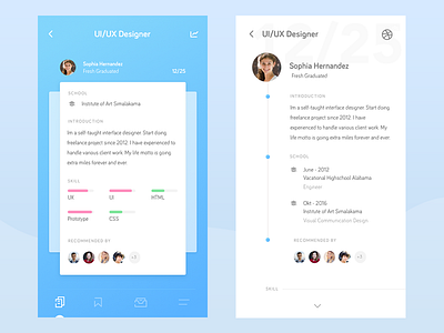 Recruitment App - Exploration app card design head hunter ios mobile profile recruitment ui ux