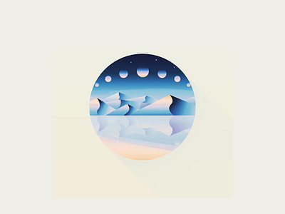 InsidePlanets abstract design dream exploration illustration landscape mountains planet practice sunrise vector water