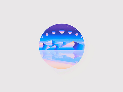 InsidePlanets abstract design dream exploration illustration landscape mountains planet practice sunrise vector water