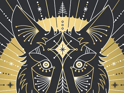 Wolf Face black gold vector wolf wolves