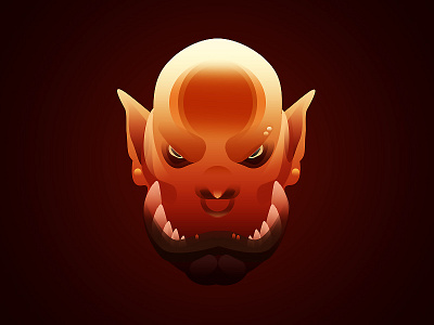 Garrosh Hellscream color flat illustration popular red ui web yellow