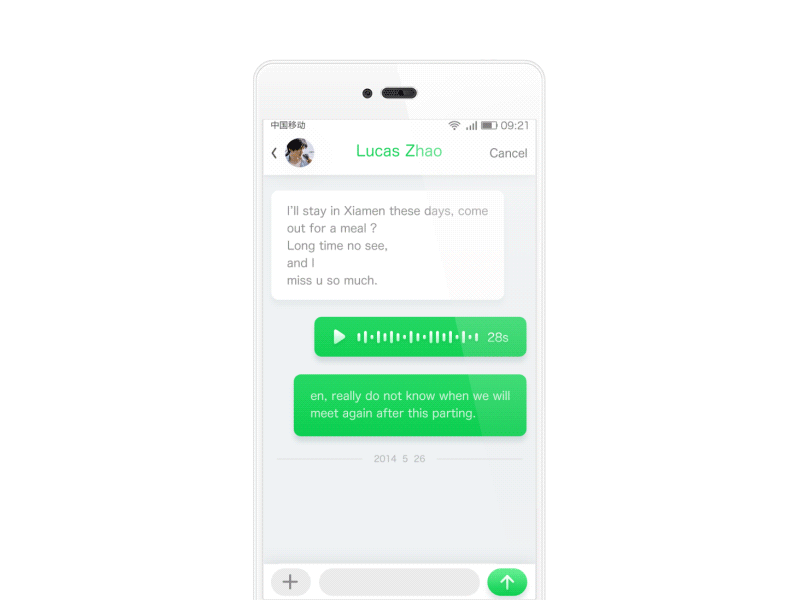 Message 3d card collision green message motion voice white