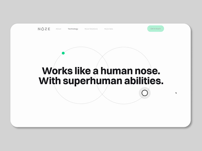 Noze - Case Study - UI/UX design animation case study dark graphic design green light motion graphics responsive ui website