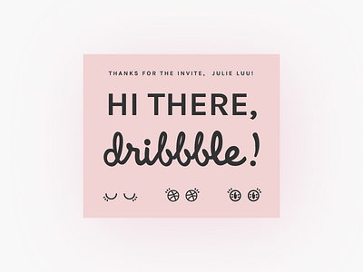 Hi there, Dribbble! debut first icons illustration invite