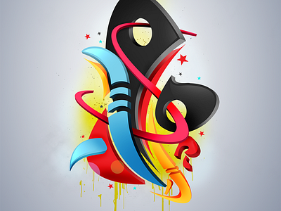 Dribbble Debut abstact art digital art graffiti photoshop shapes