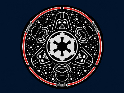 Dark Side amaziograph hand drawn illustration logo design mandala pattern rough round space star wars starship starwars