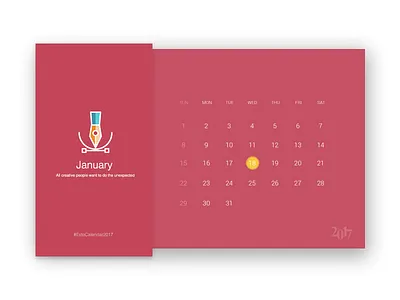 2017 Designer Calendar 2017 calenda design graphic graphic designer january minimal print simple