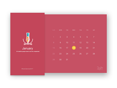 2017 Designer Calendar 2017 calenda design graphic graphic designer january minimal print simple