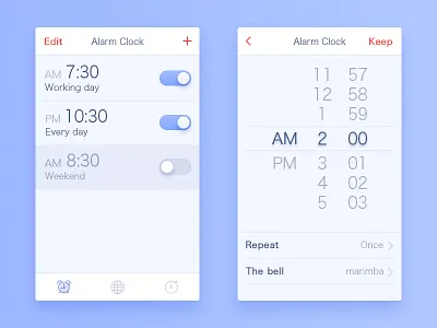 Alarm clock alarm clock ui