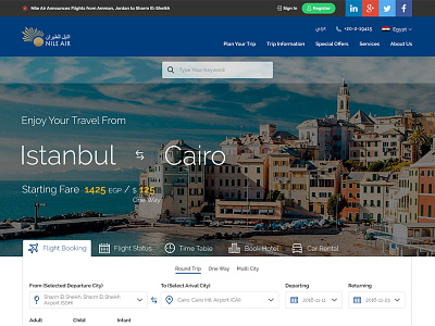 Nile Air air booking clean company corporate flat flight redesign ui ux web website