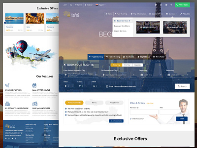 Nile Air air booking clean colorful company flat flight redesign ui ux web website