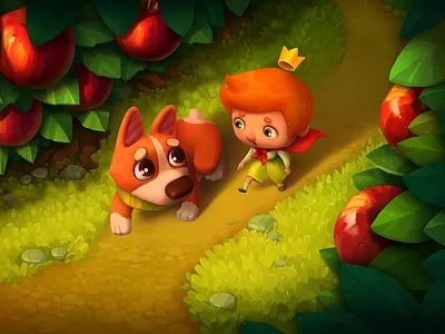 the Fruit Kingdom art book candy children dog fruits illustration kids