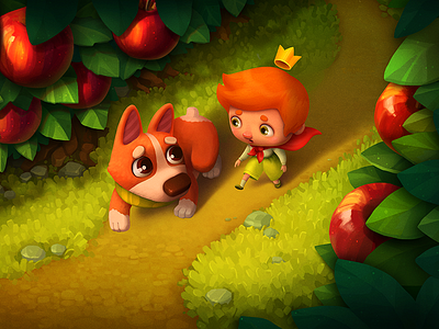 the Fruit Kingdom art book candy children dog fruits illustration kids