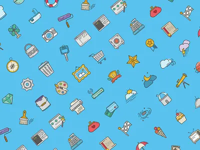 Big Icons Set basic colors icon illustrator set vector